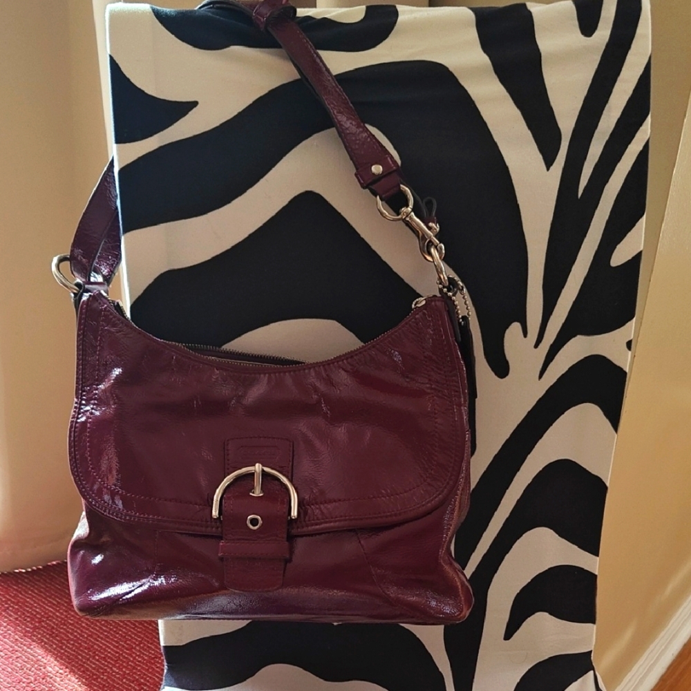 COACH Elegant Burgundy PATENT Shoulder Bag